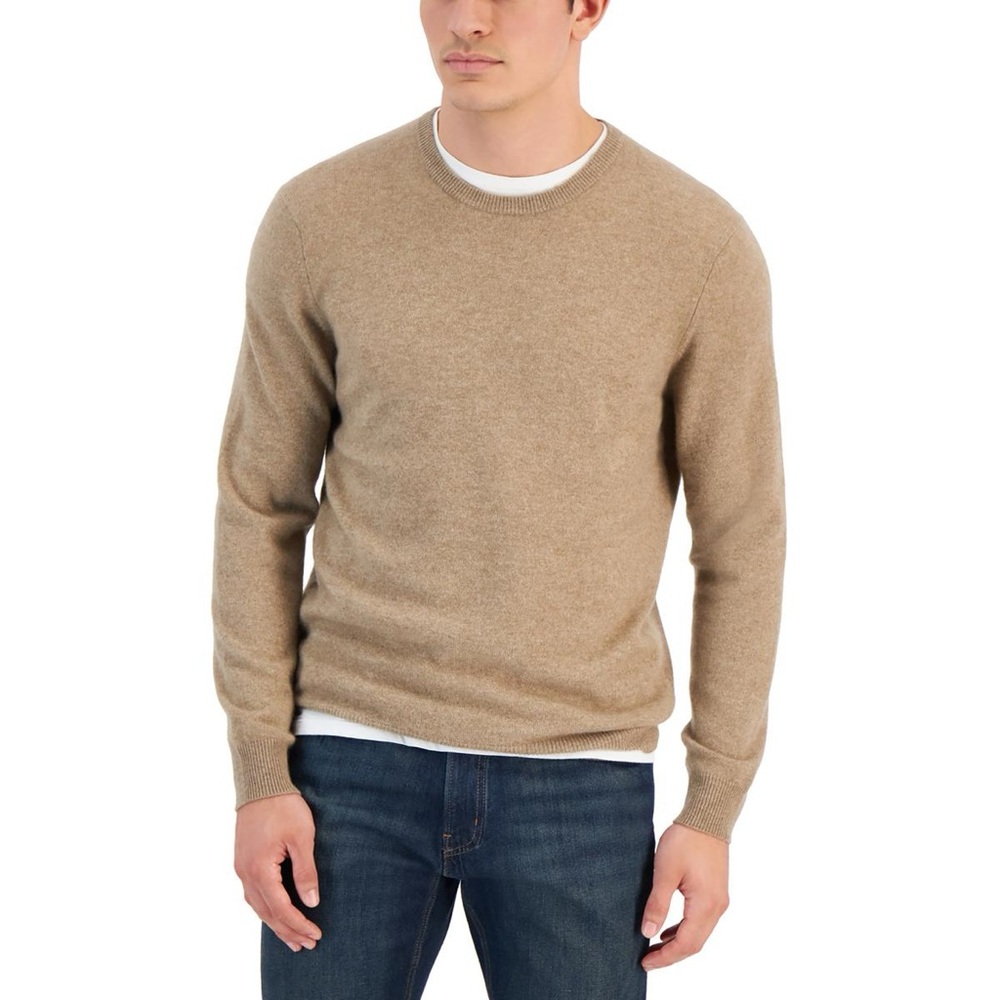 Club Room 100% Cashmere Sweater Color Khaki